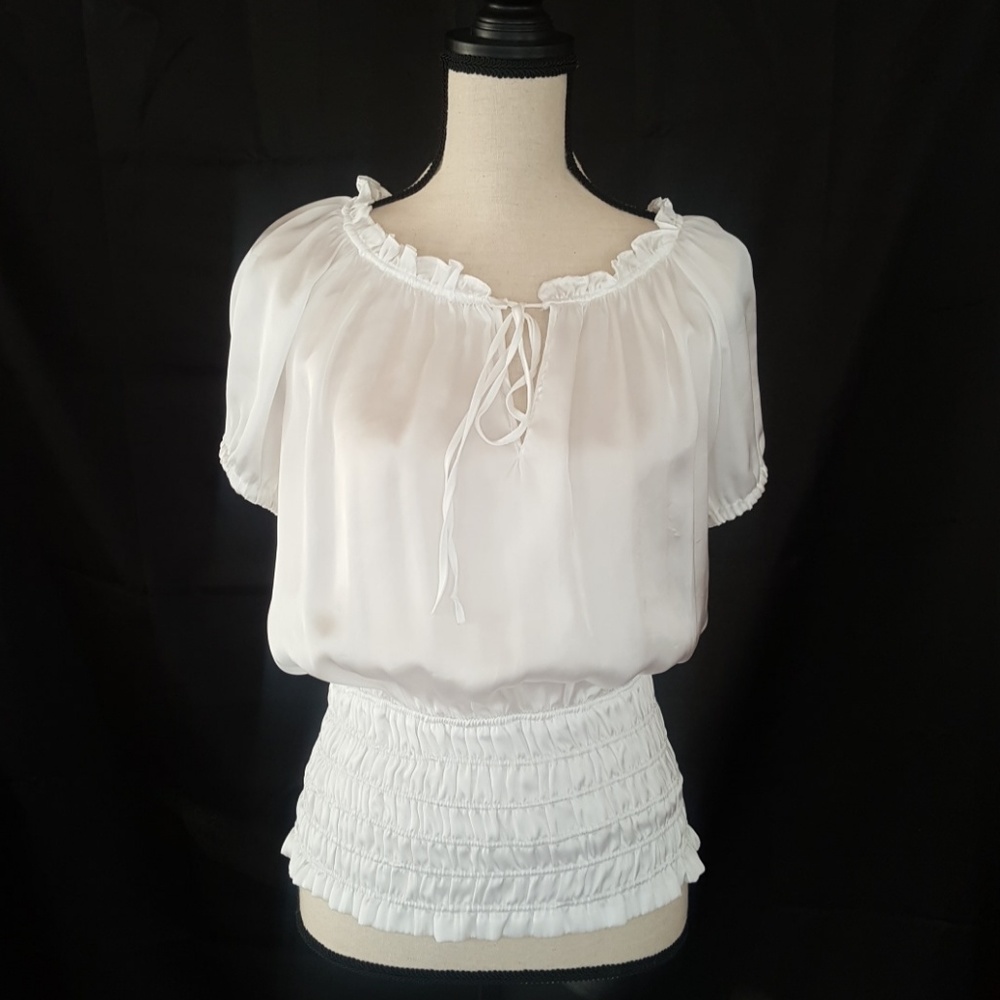 White Peasant Style Top